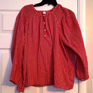 Old Navy Red/White Gingham Checked Top Size XL